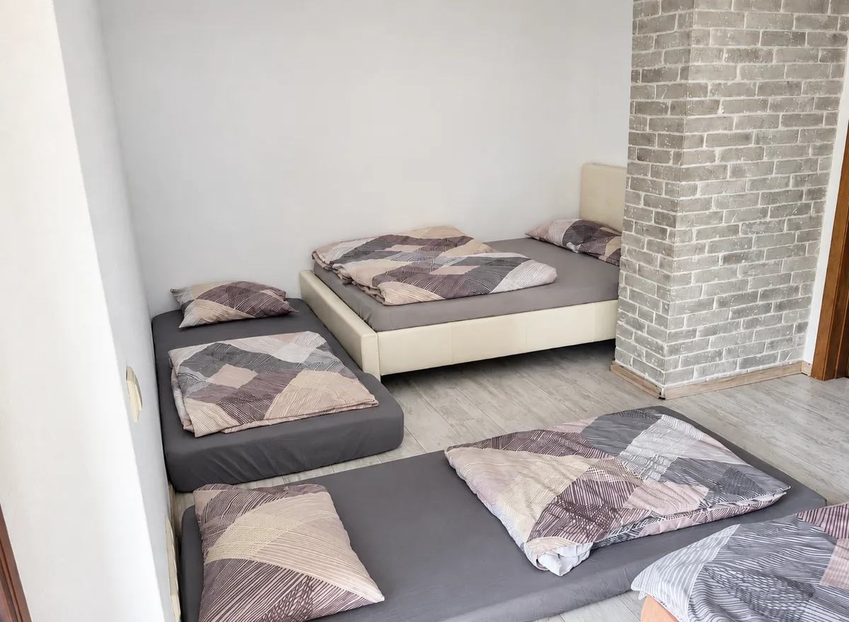 The bright room with the brick column