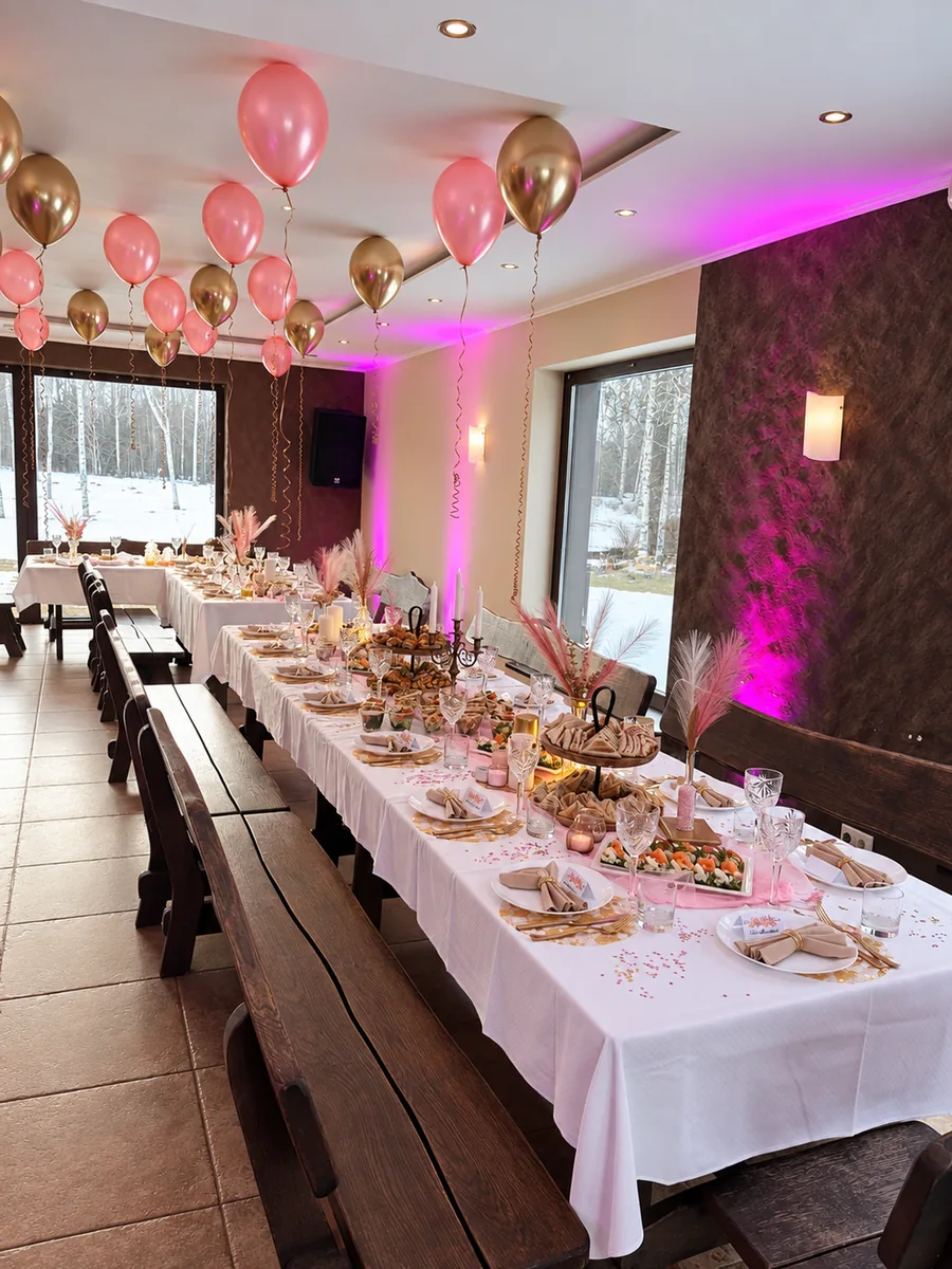 A celebration in the hall in winter